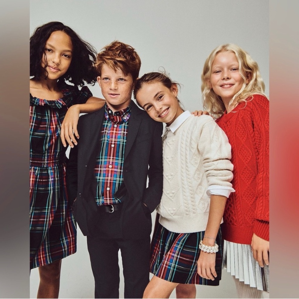 BNWT J. CREW CREWCUTS girls black tartan plaid puff sleeve dress - Christmas 🎄 - Picture 2 of 5